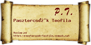 Pasztercsák Teofila névjegykártya